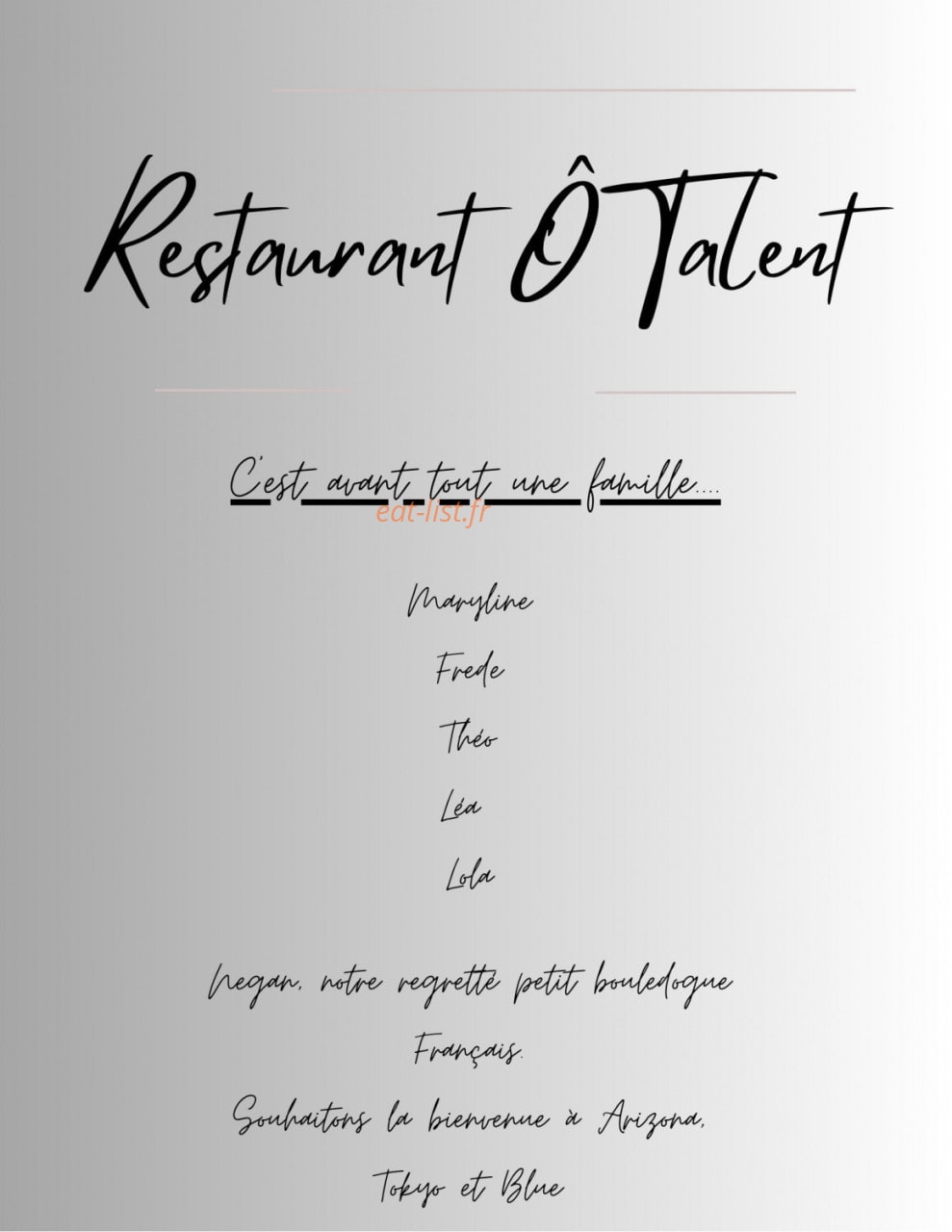 Ô Talent — carte page 1