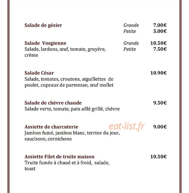 Le Relais de la Truite — carte page 2