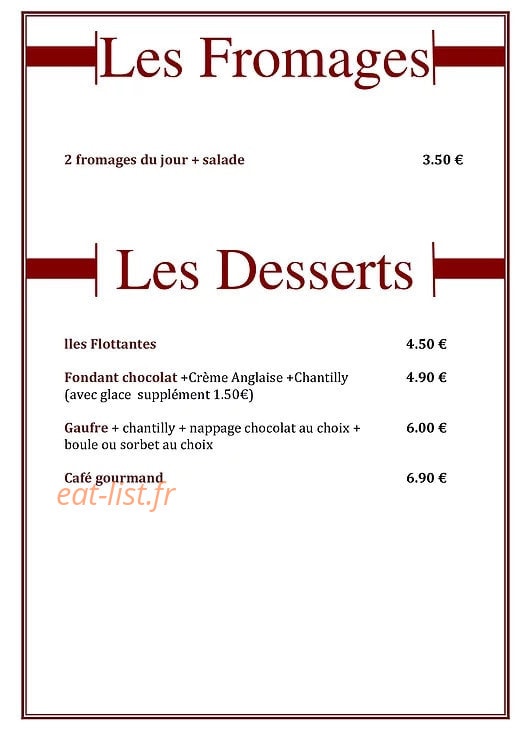 Le Relais de la Truite — carte page 5