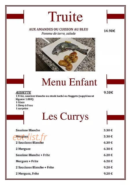Le Relais de la Truite — carte page 4