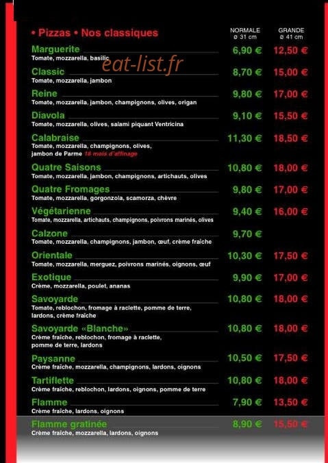 Pizza Pronto — carte page 2