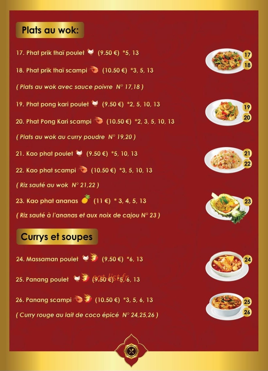 Baan Thai — carte page 3