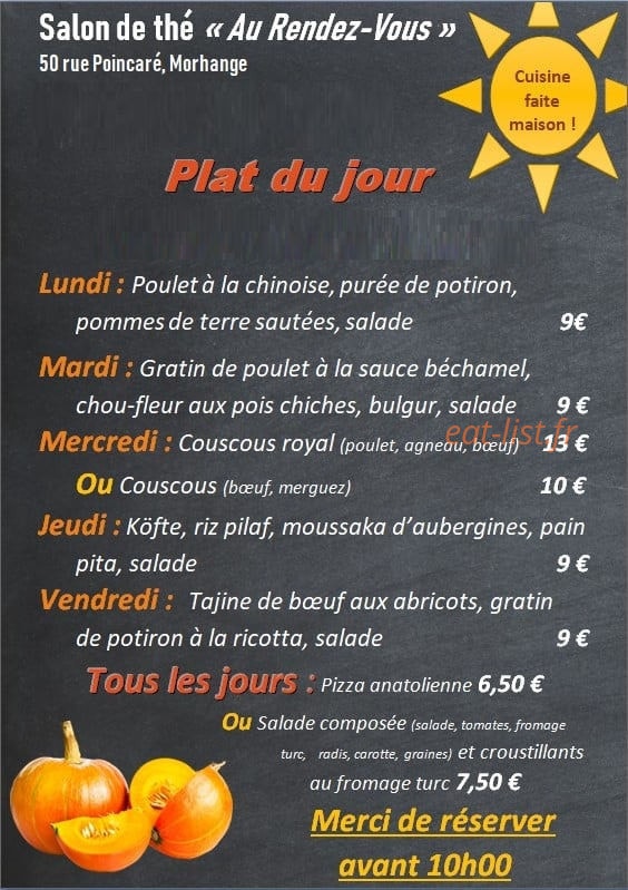 Au Rendez Vous — carte page 1