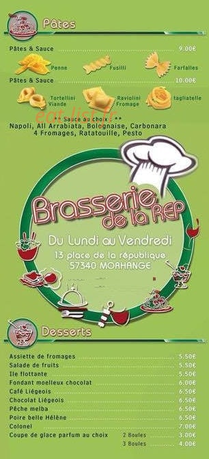 Brasserie de la RéP — carte page 2