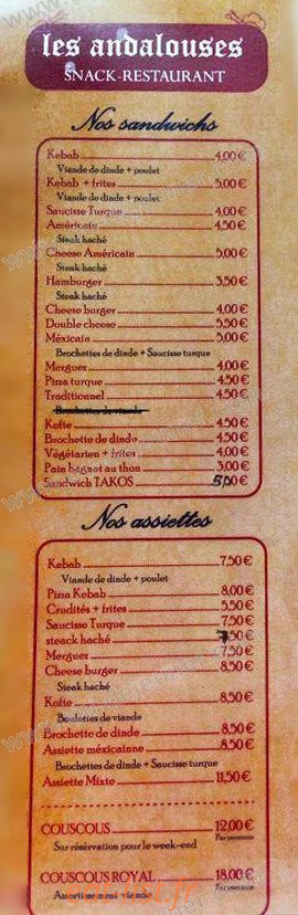 Les andalouses — carte page 1