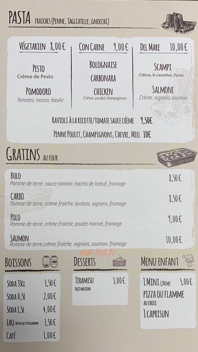 Casa Pizza — carte page 2