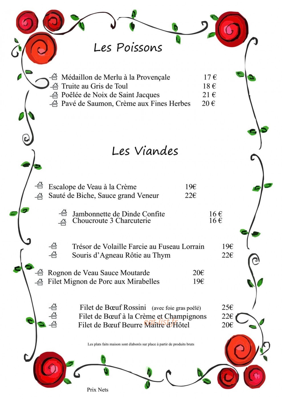 A La Rose — carte page 3