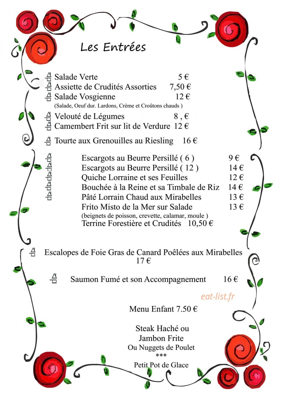 A La Rose — carte page 2