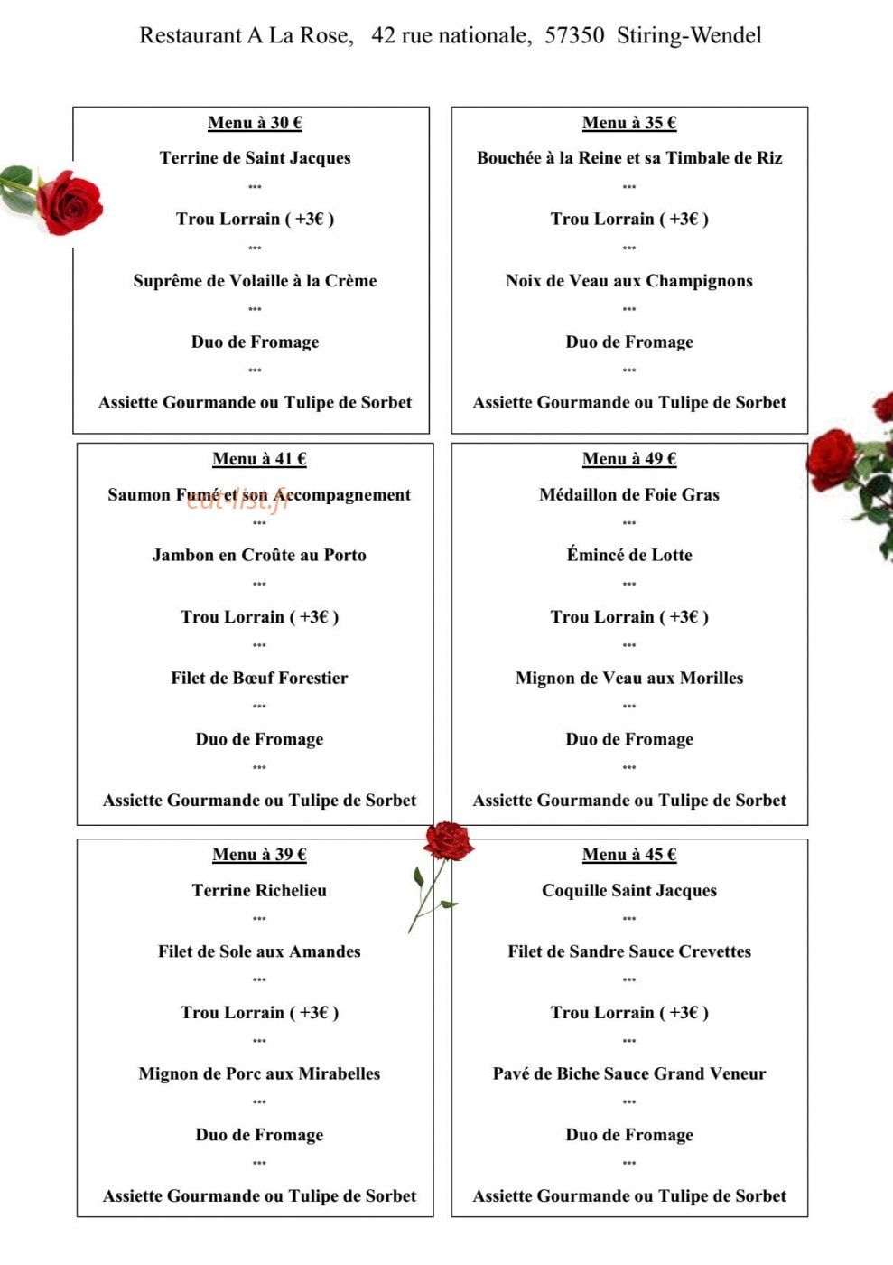 A La Rose — carte page 5