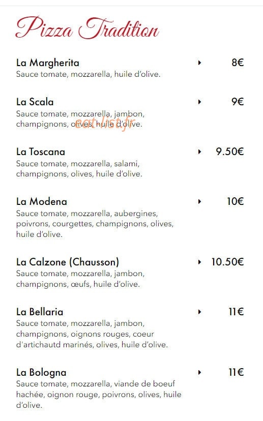 Autentica Pizza — carte page 2