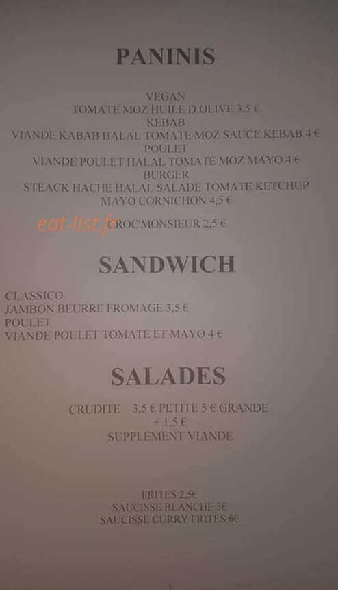 Croq Delice — carte page 1