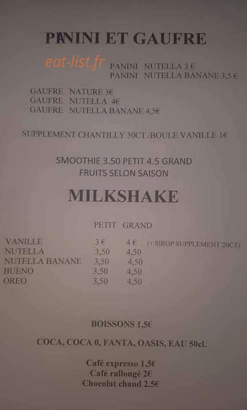 Croq Delice — carte page 2