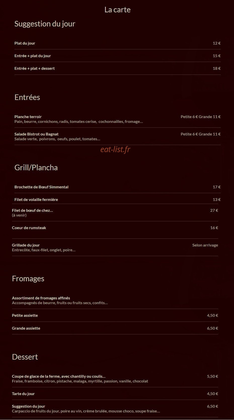 Le Bistrot du Caviste — carte page 2