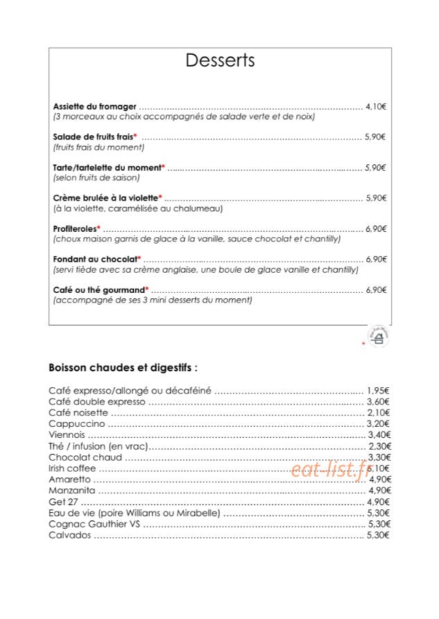Le p'tit pané — carte page 6