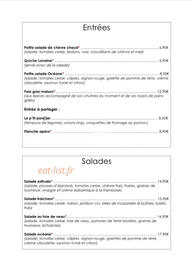 Le p'tit pané — carte page 2