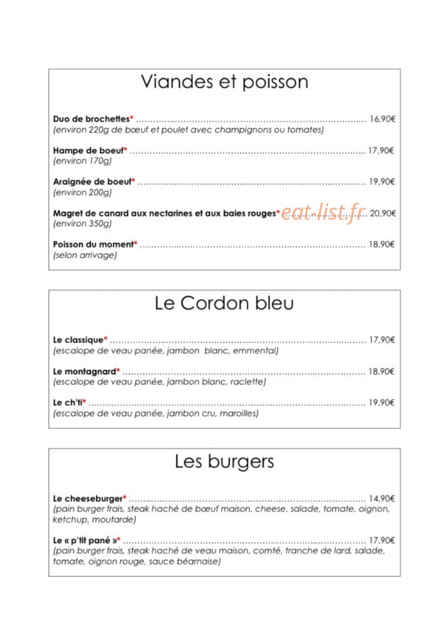 Le p'tit pané — carte page 5