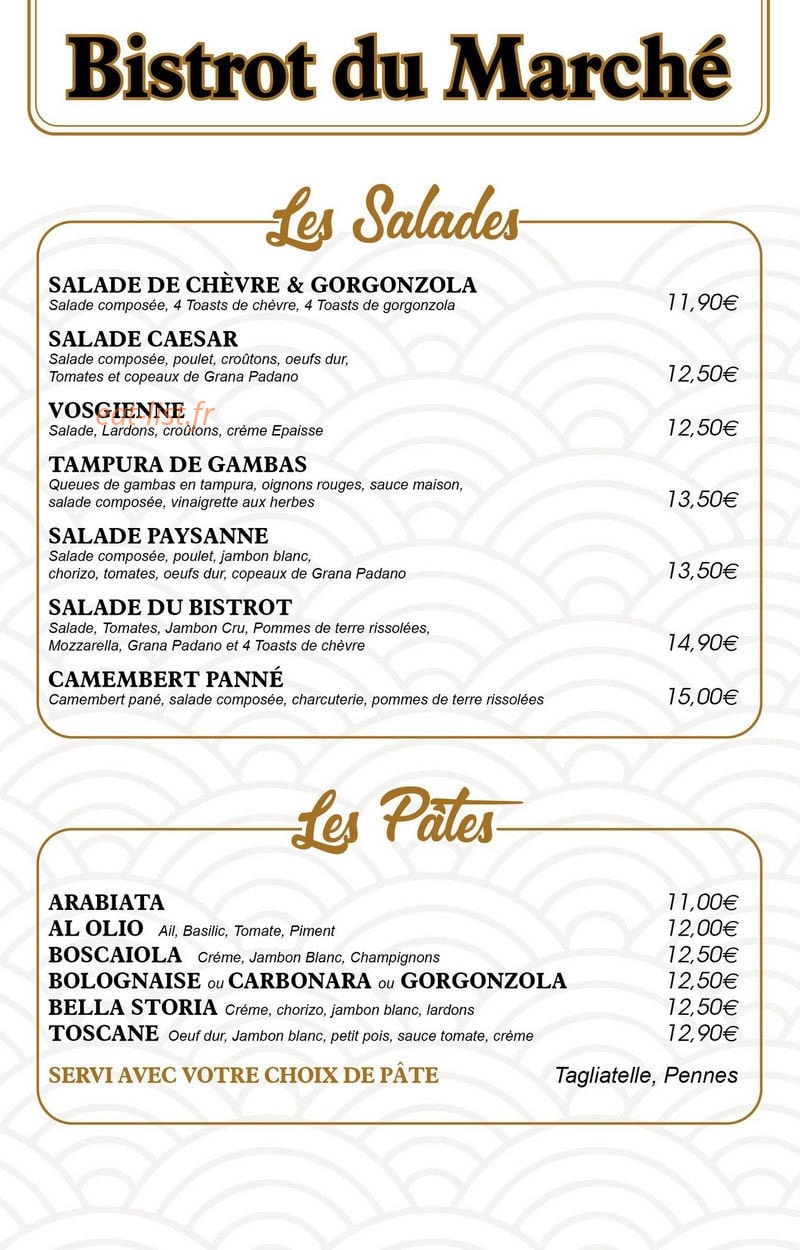 Bistrot Du Marché — carte page 1