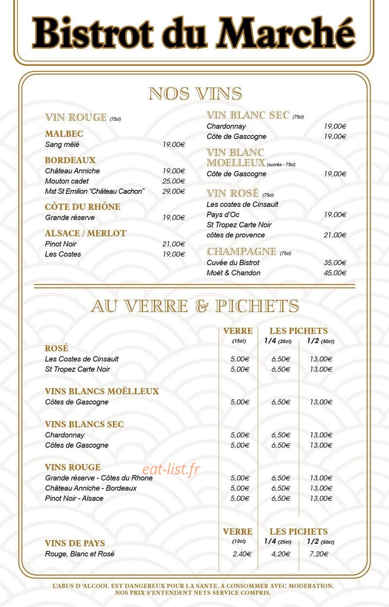 Bistrot Du Marché — carte page 5