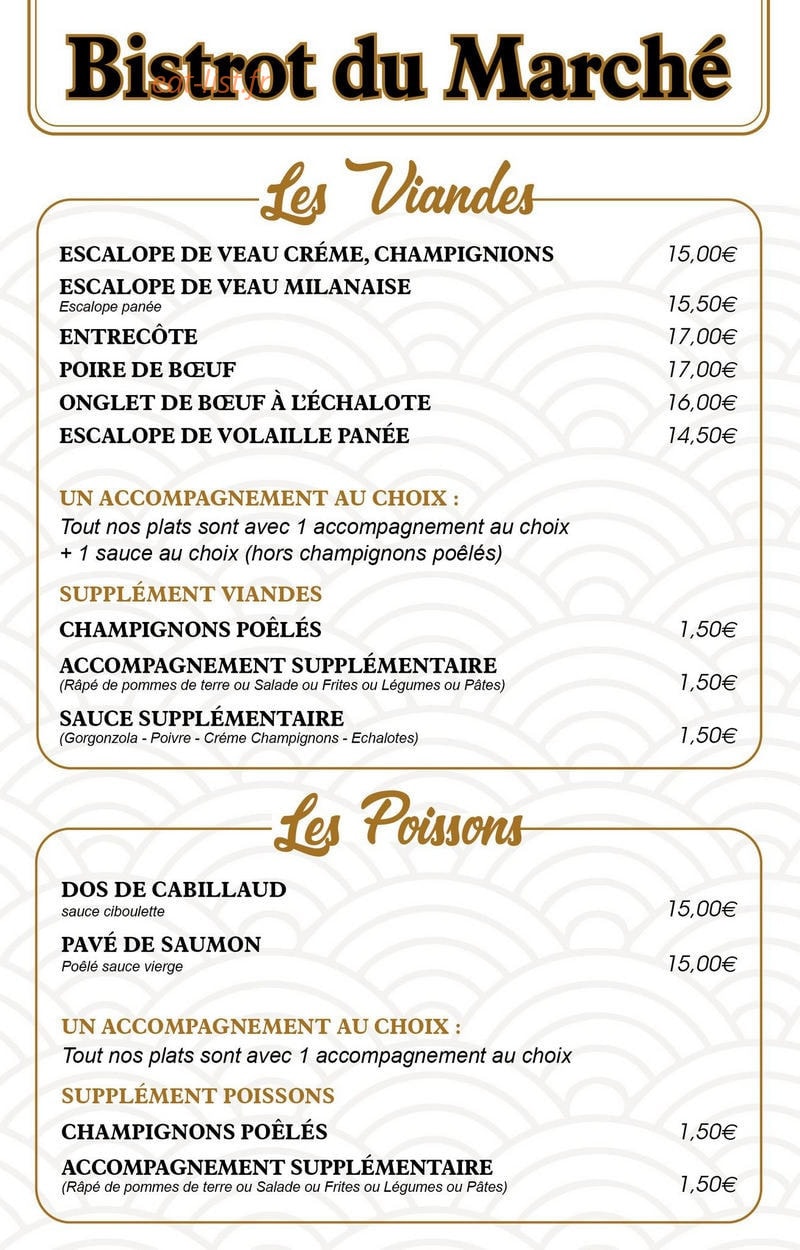 Bistrot Du Marché — carte page 2