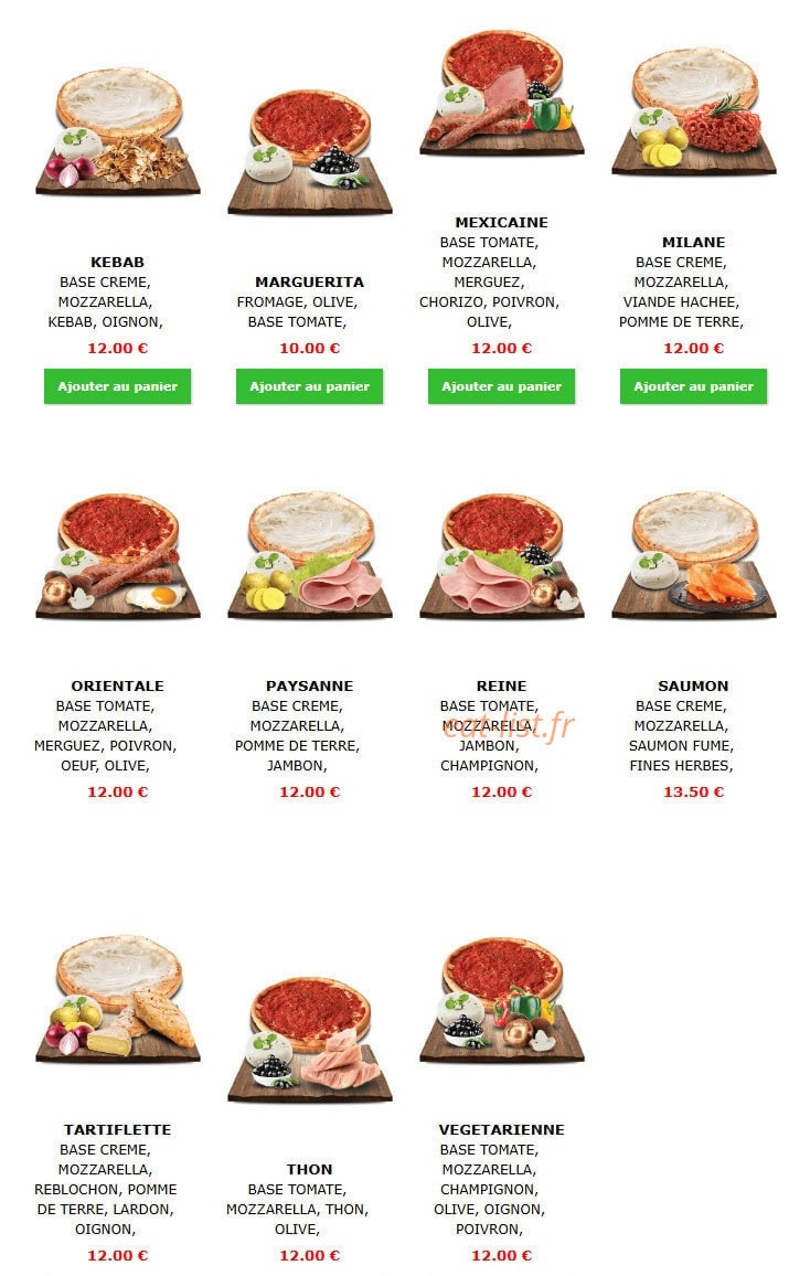 Five Star Food — carte page 2