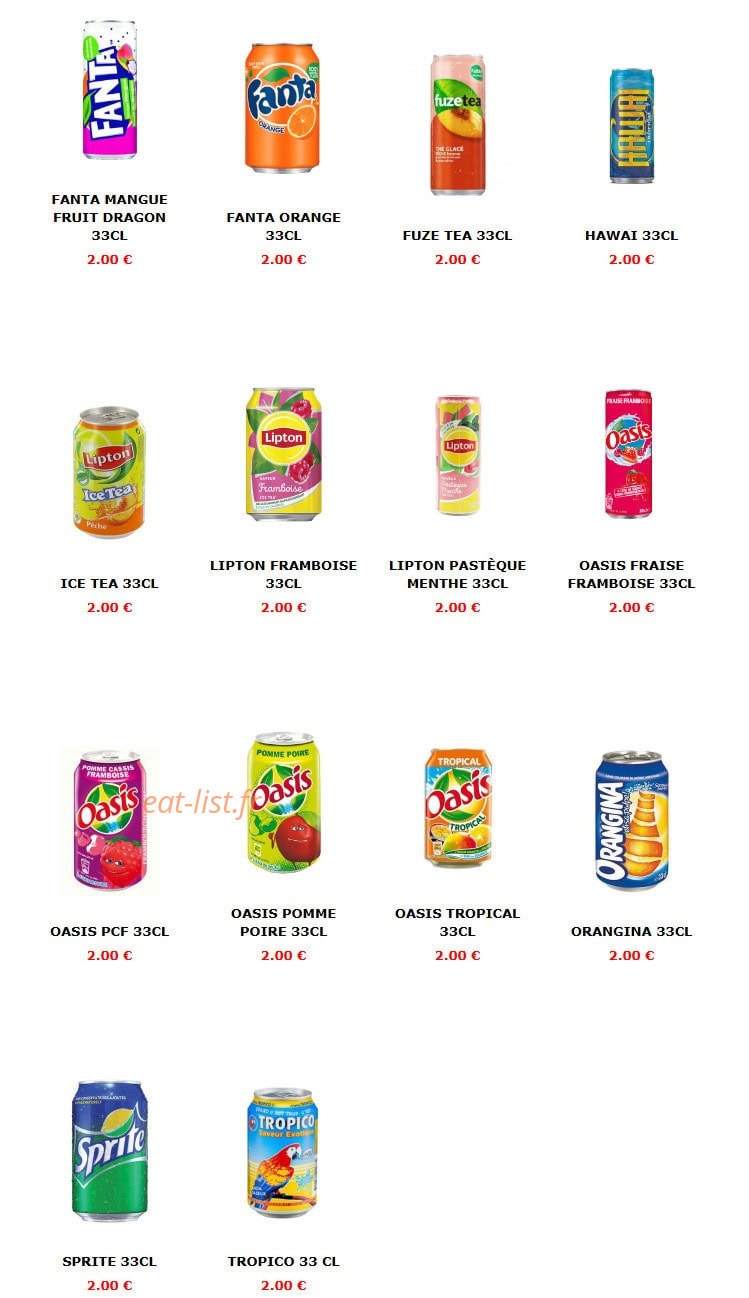 Five Star Food — carte page 17