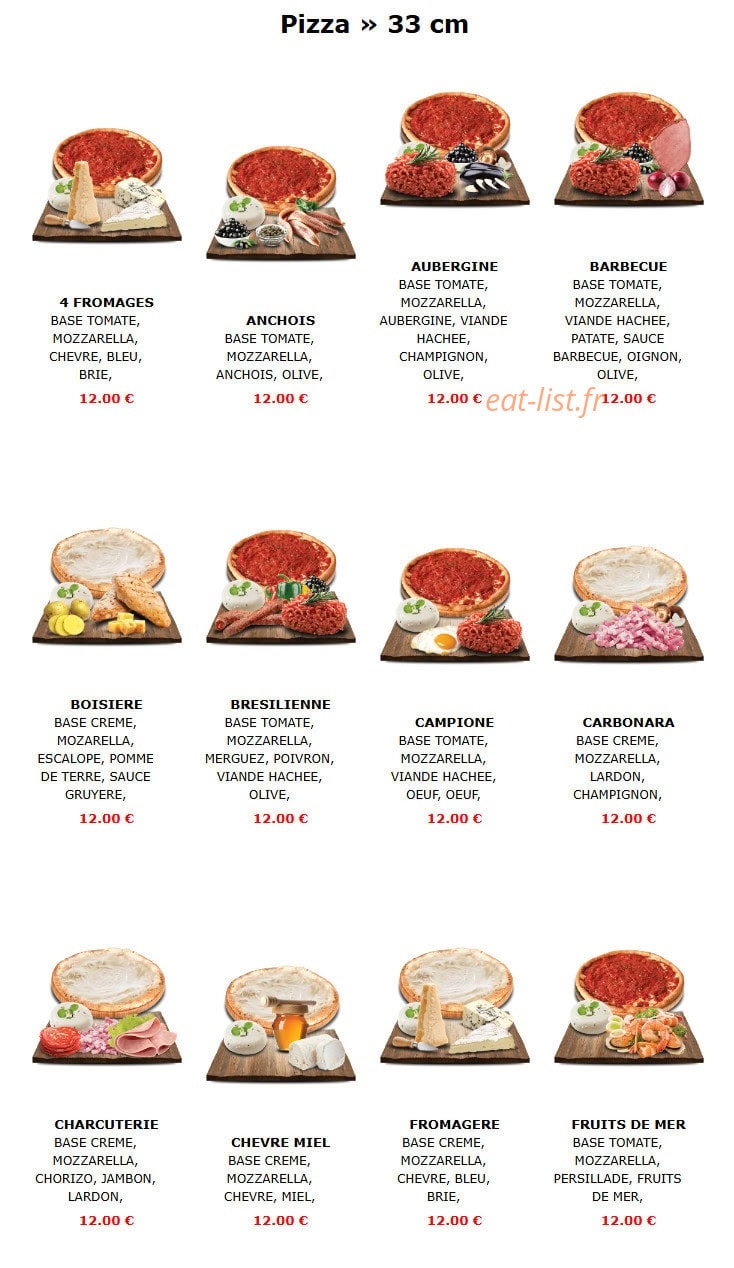 Five Star Food — carte page 1