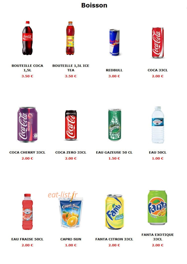 Five Star Food — carte page 16