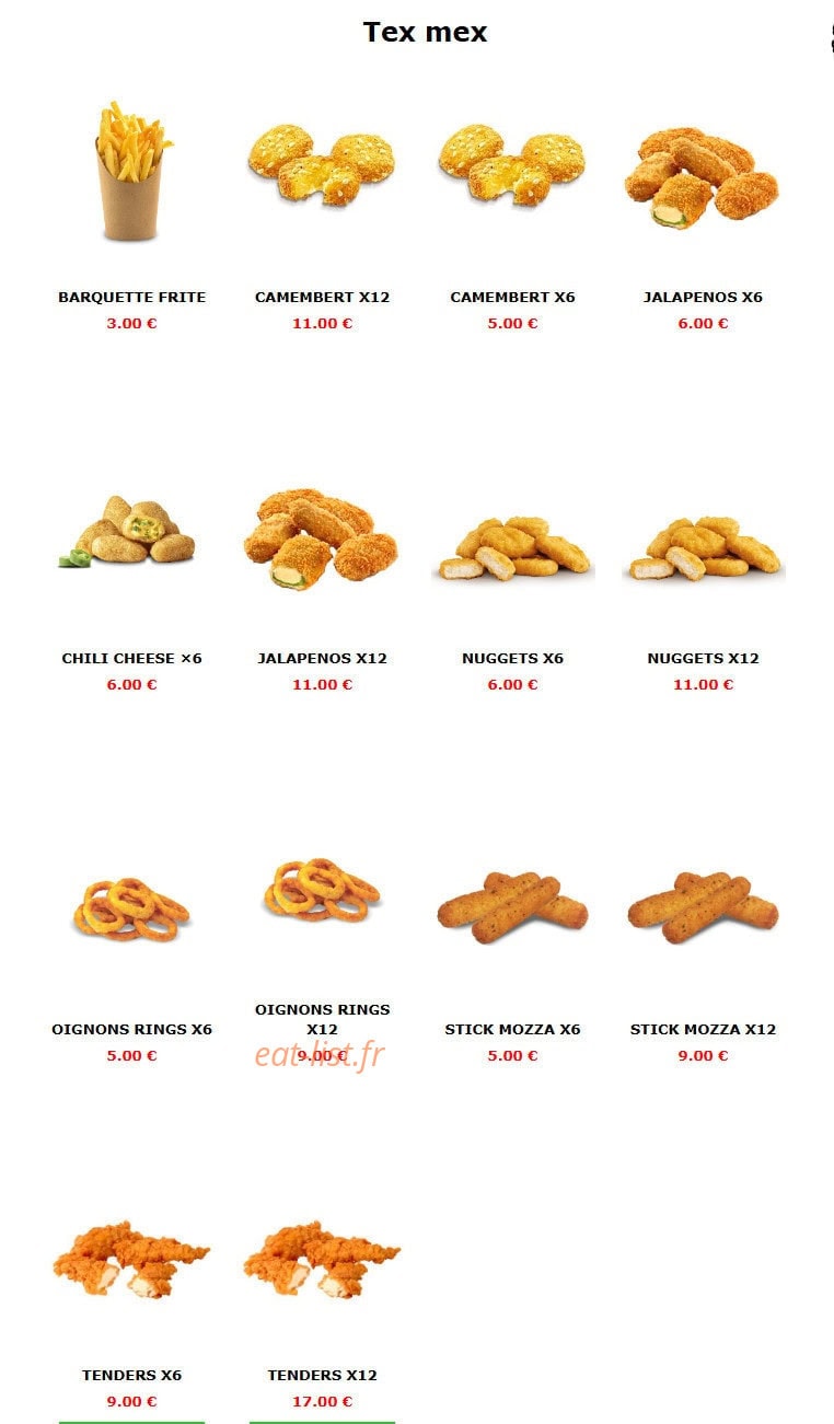Five Star Food — carte page 13
