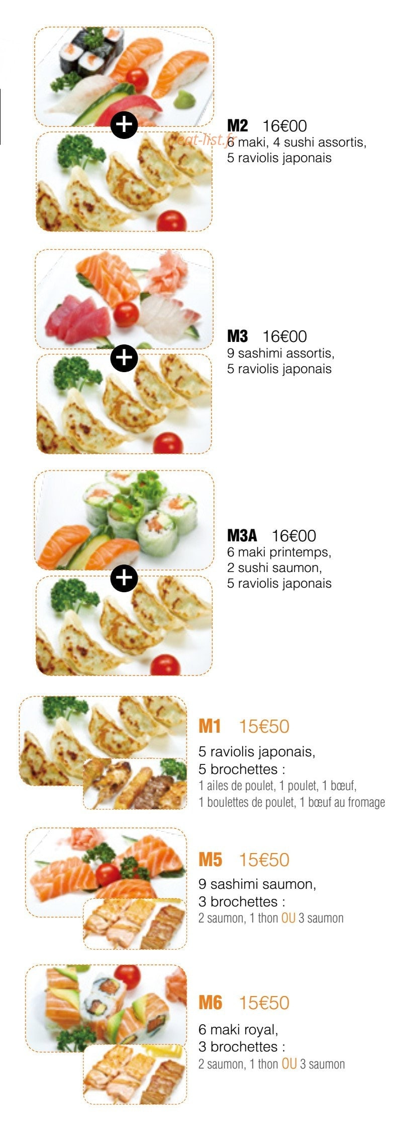 Carte et menu de Oky Sushi à Amneville — Les menus mixtes suite