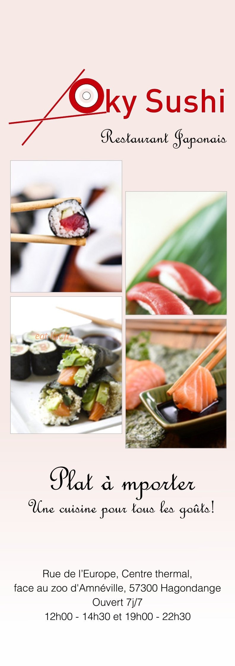 Carte et menu Oky Sushi Amneville