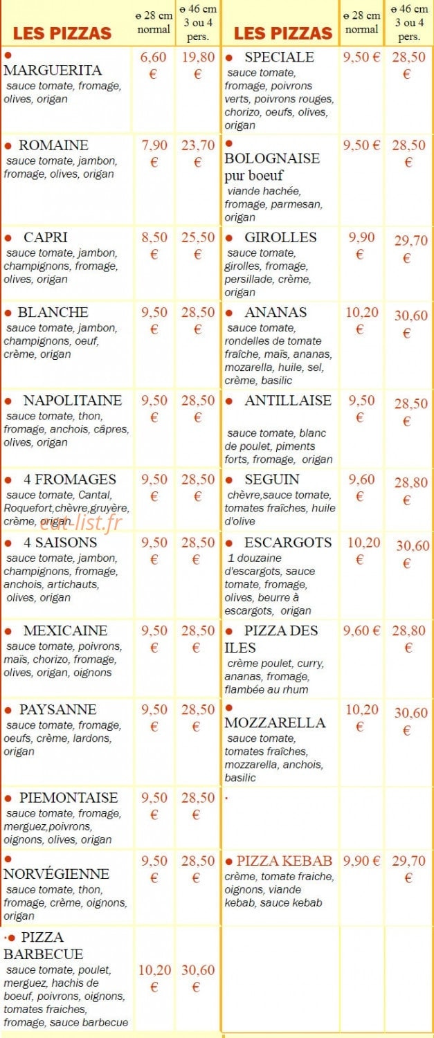 Pizz A Dom — carte page 2