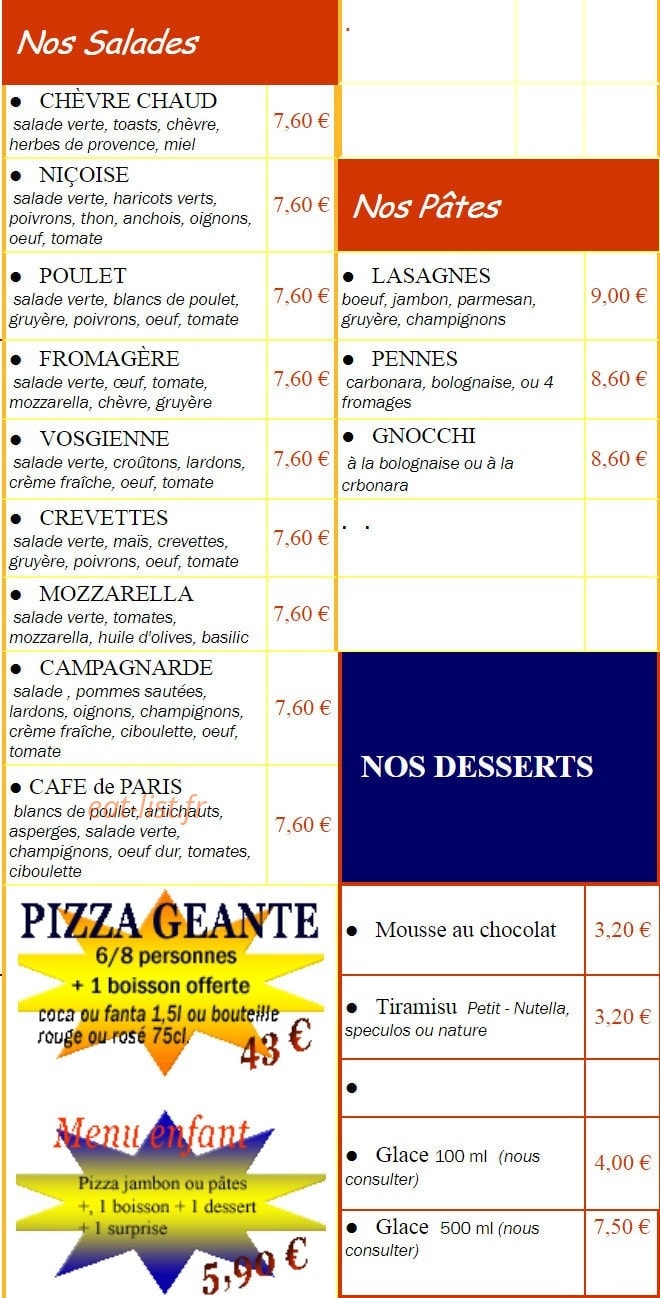 Pizz A Dom — carte page 4