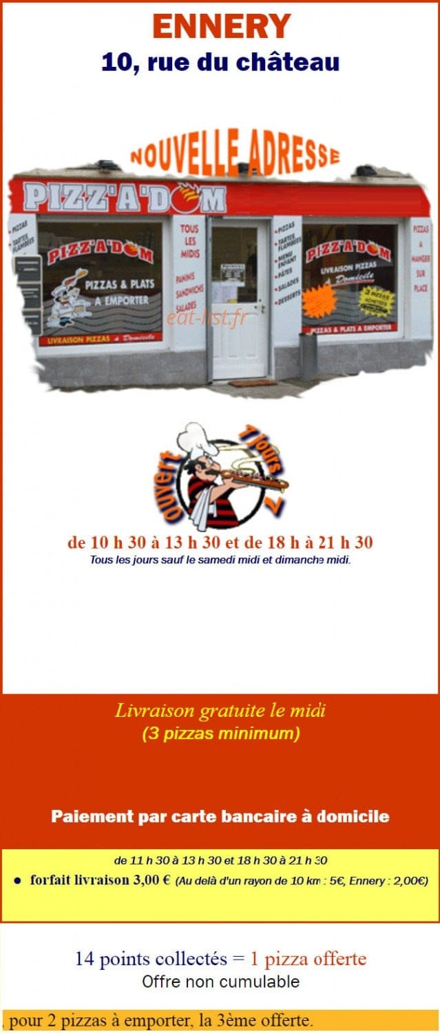 Pizz A Dom — carte page 1