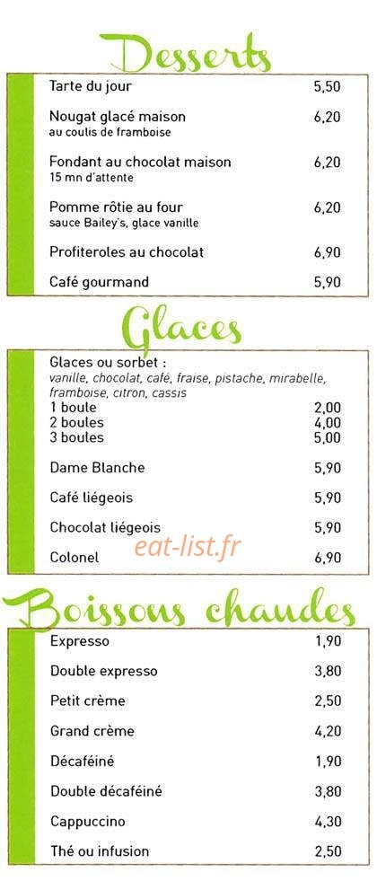 La pomme rôtie — carte page 2