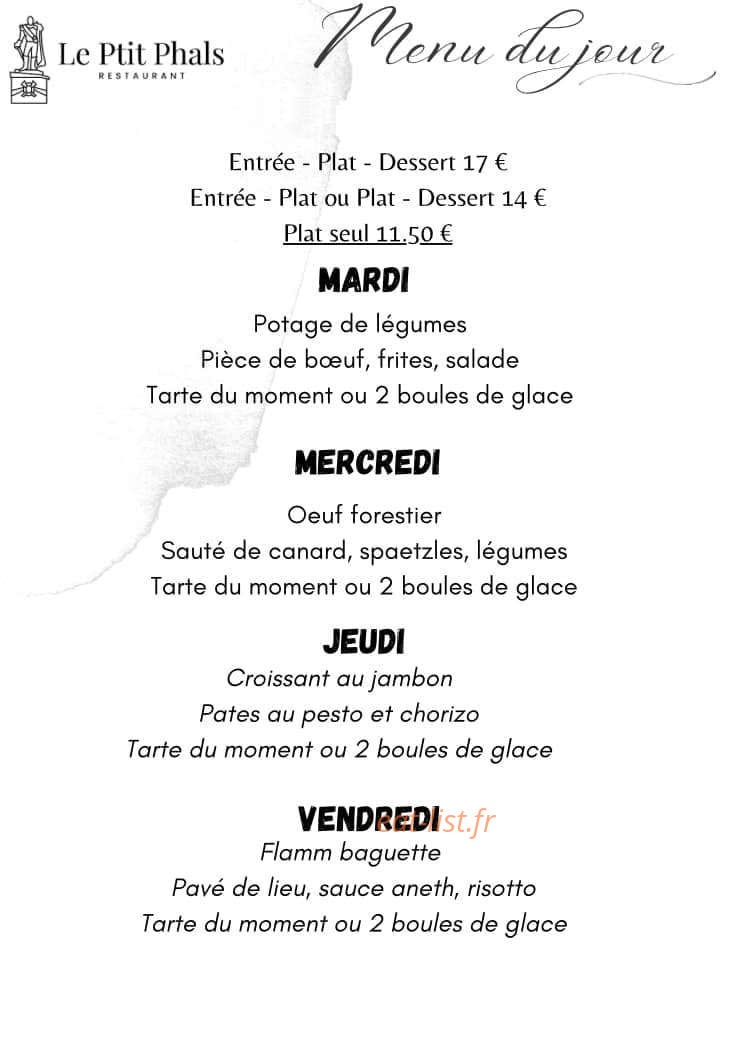 Le P'tit Phals — carte page 1