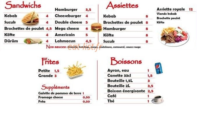 Royal Kebab — carte page 2