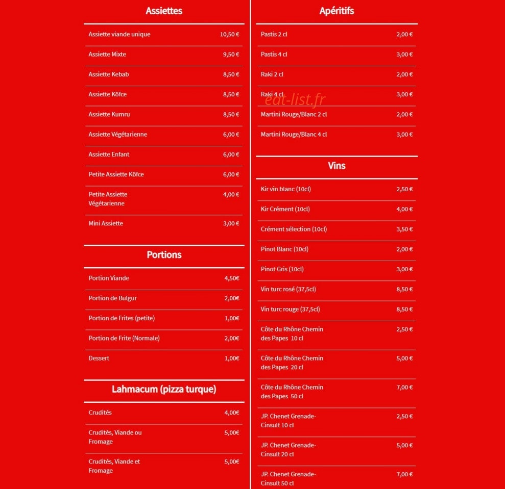 Snack Ata — carte page 1