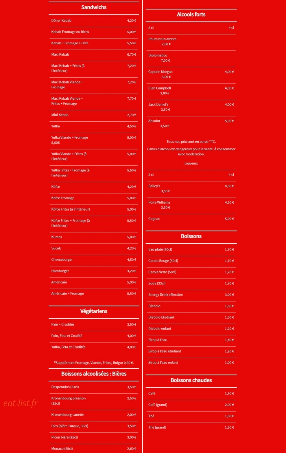Snack Ata — carte page 2