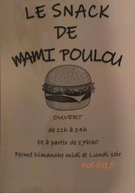 Le Snack de Mami Poulou — carte page 1