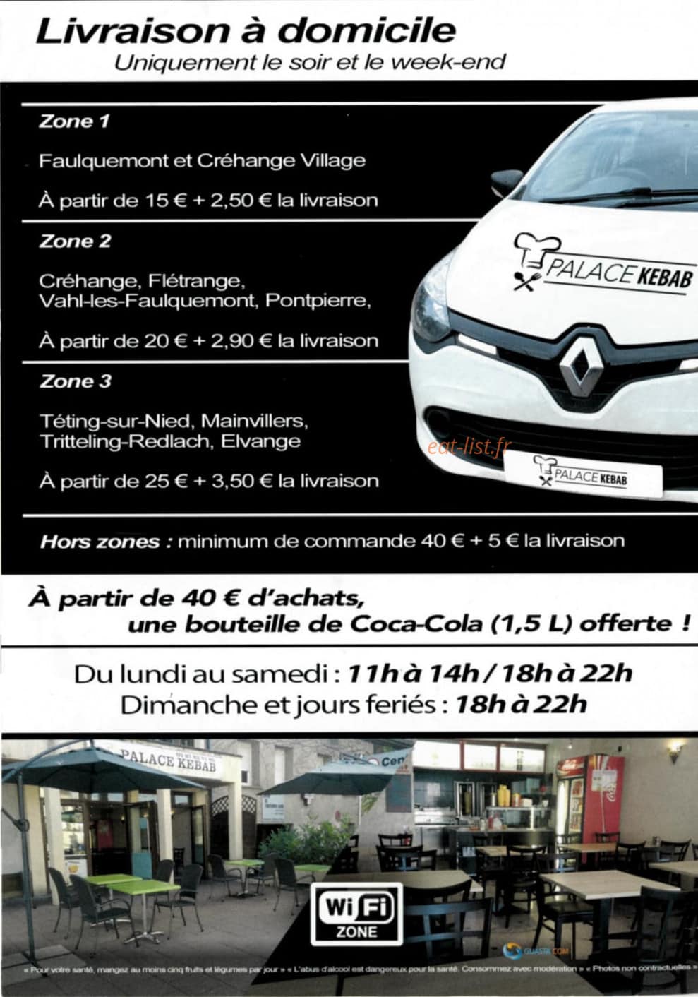 Palace Kebab — carte page 3