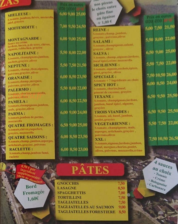 Salva Pizza — carte page 2