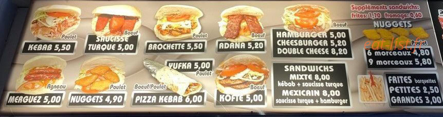 Ulker Kebab — carte page 2