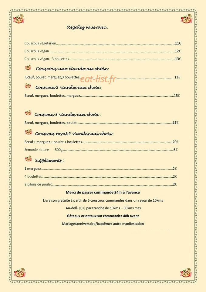 L' Ami couscous — carte page 2
