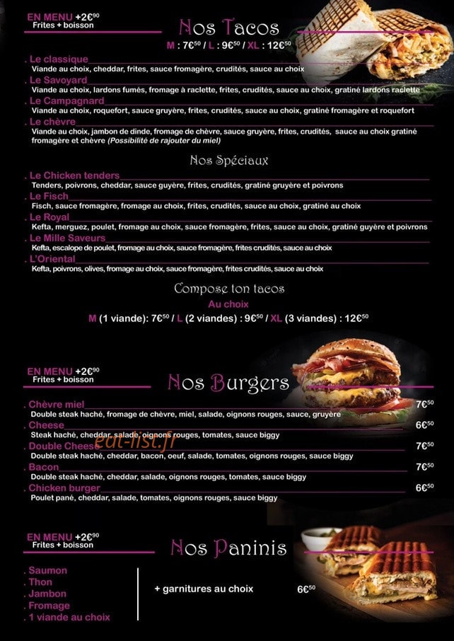 Aux Mille Saveurs — carte page 3