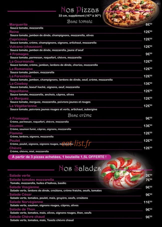 Aux Mille Saveurs — carte page 2