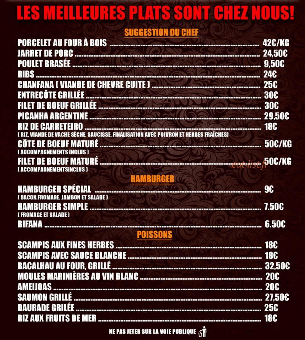Rotisserie Audun — carte page 1