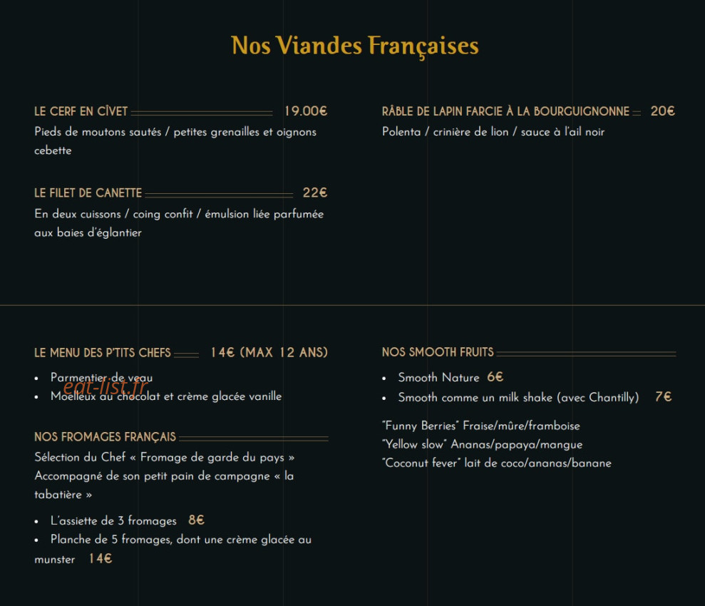 Auberge Saint Ulrich — carte page 2