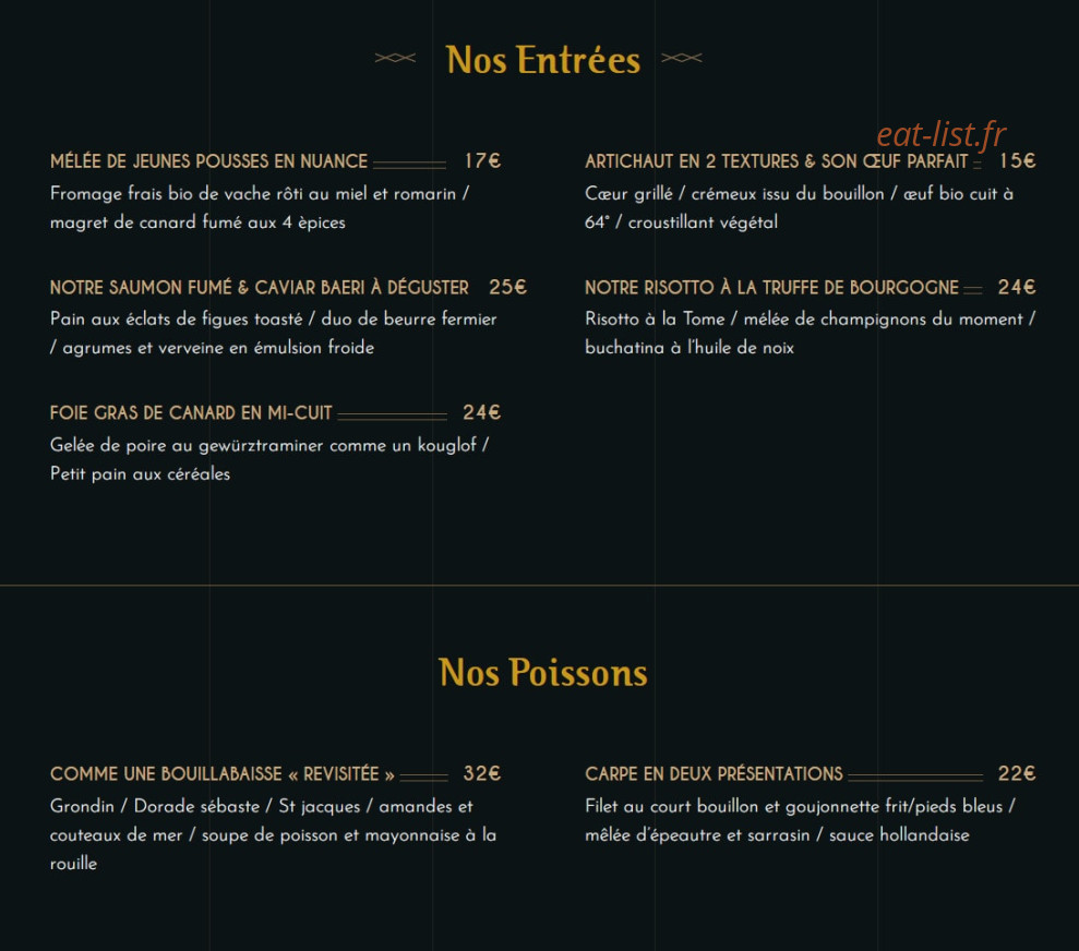 Auberge Saint Ulrich — carte page 1