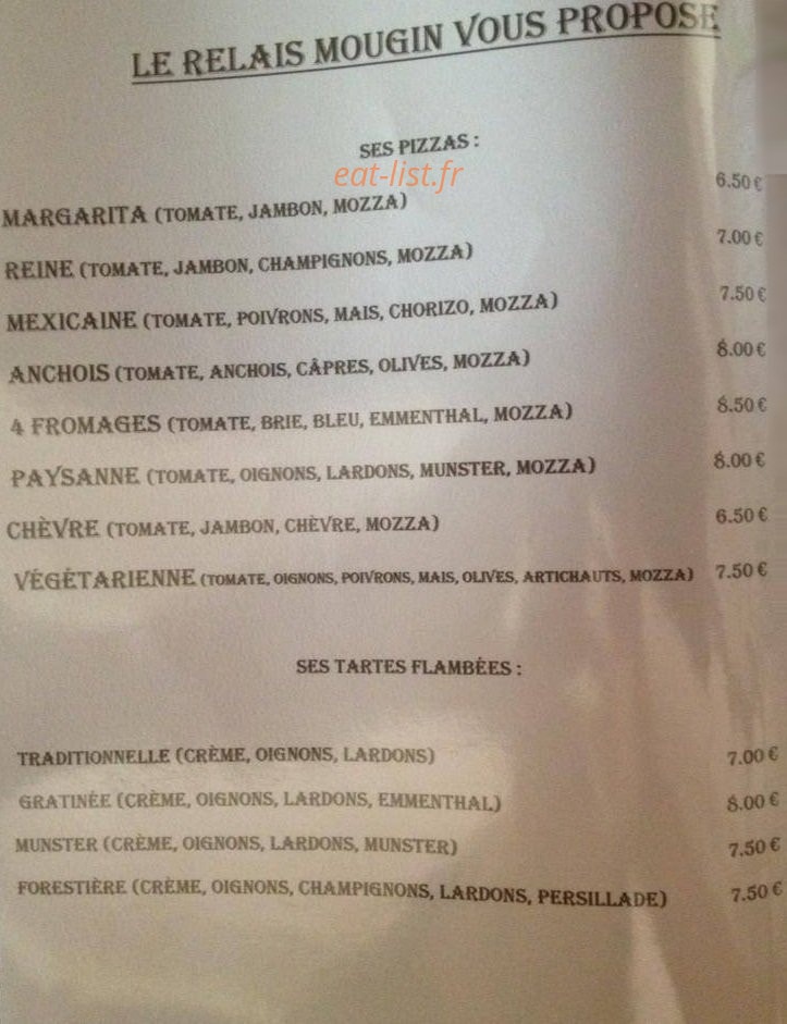 Le Relais Mougin — carte page 3