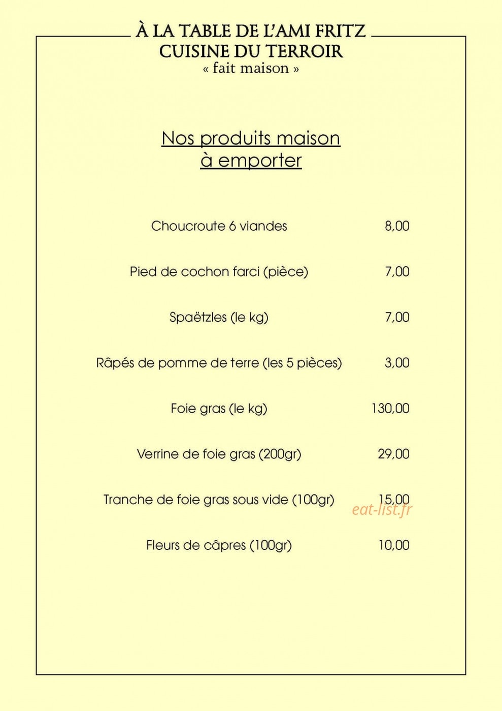 Chez L'Ami Fritz — carte page 8
